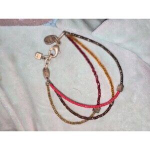 DYRBERG/KERN ULI Collection 3 Strand Beaded Vintage Bracelet W Charms